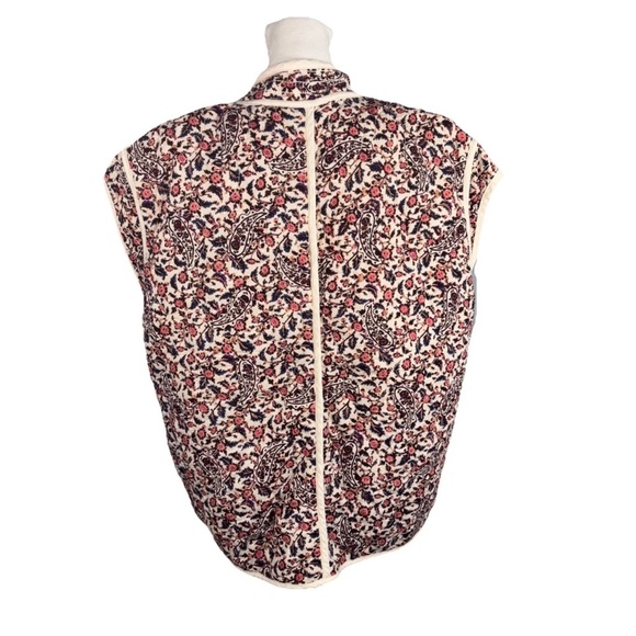 Anthropologie Quilted Vest Size Small/Medium Floral Print Pockets Open **Read** - Picture 2 of 14